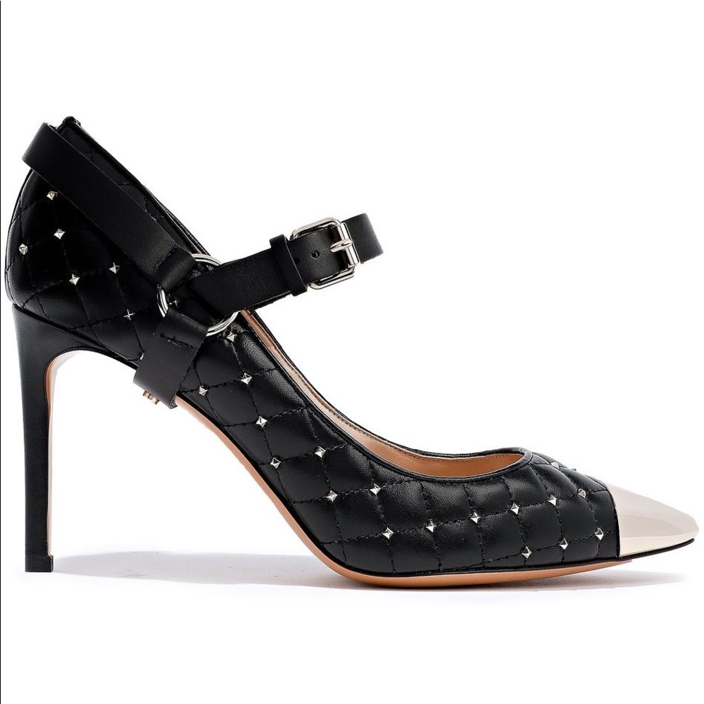 Valentino Rockstud Spike quilted leather Mary Jane pumps